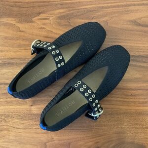 Rothy’s The Max Buckle Mary Jane- Black Mesh